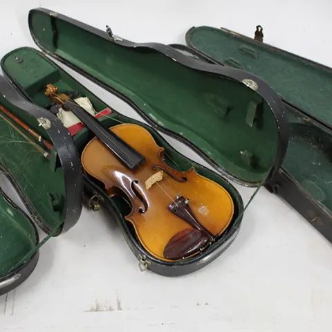 Vintage Violin, Bow & 3 Cases