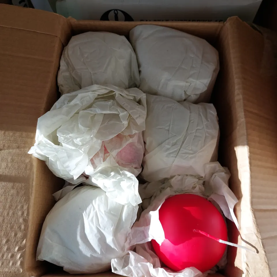 6 x Red ball candles approx 10 cm diameter