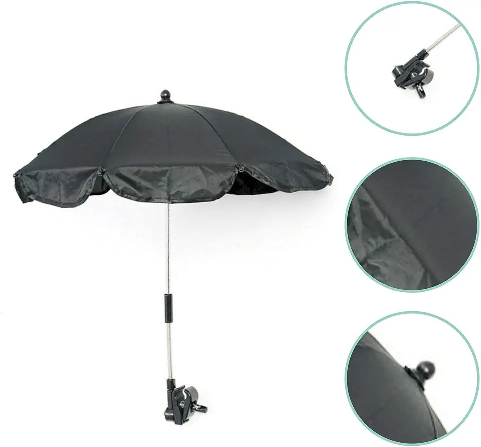 6 x Clair de Lune Universal Waterproof Pushchair Parasol - Black RRP 12.99 ea L11