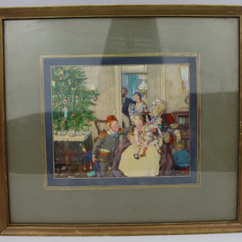 Christmas Watercolour by C.Somob 1929