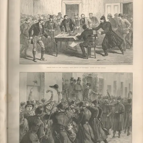 1887 Irish Land Wars  Galway after the Arrests of Messer’s 0’Brien & Dillion.