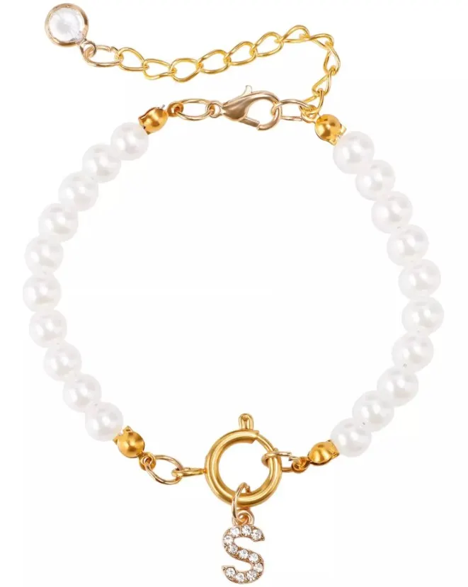 20 x Initial Pearl Bracelet L11b