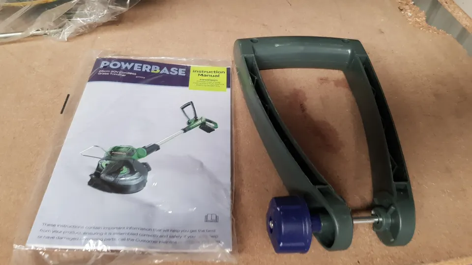 (203/MR1D) RRP £65. Powerbase 25cm 20V Cordless Grass Trimmer RRP £65. (Contents Appear Clean, Unus
