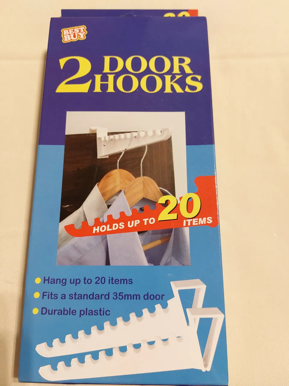 Box of over door hooks - min 12 packs of 2