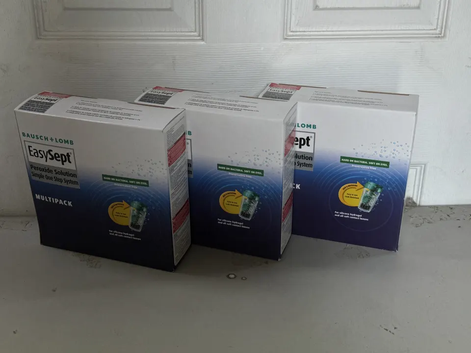 3 X Bausch & Lomb EasySept Peroxide Solution 3 x 360ml NEW SEALED BOXES