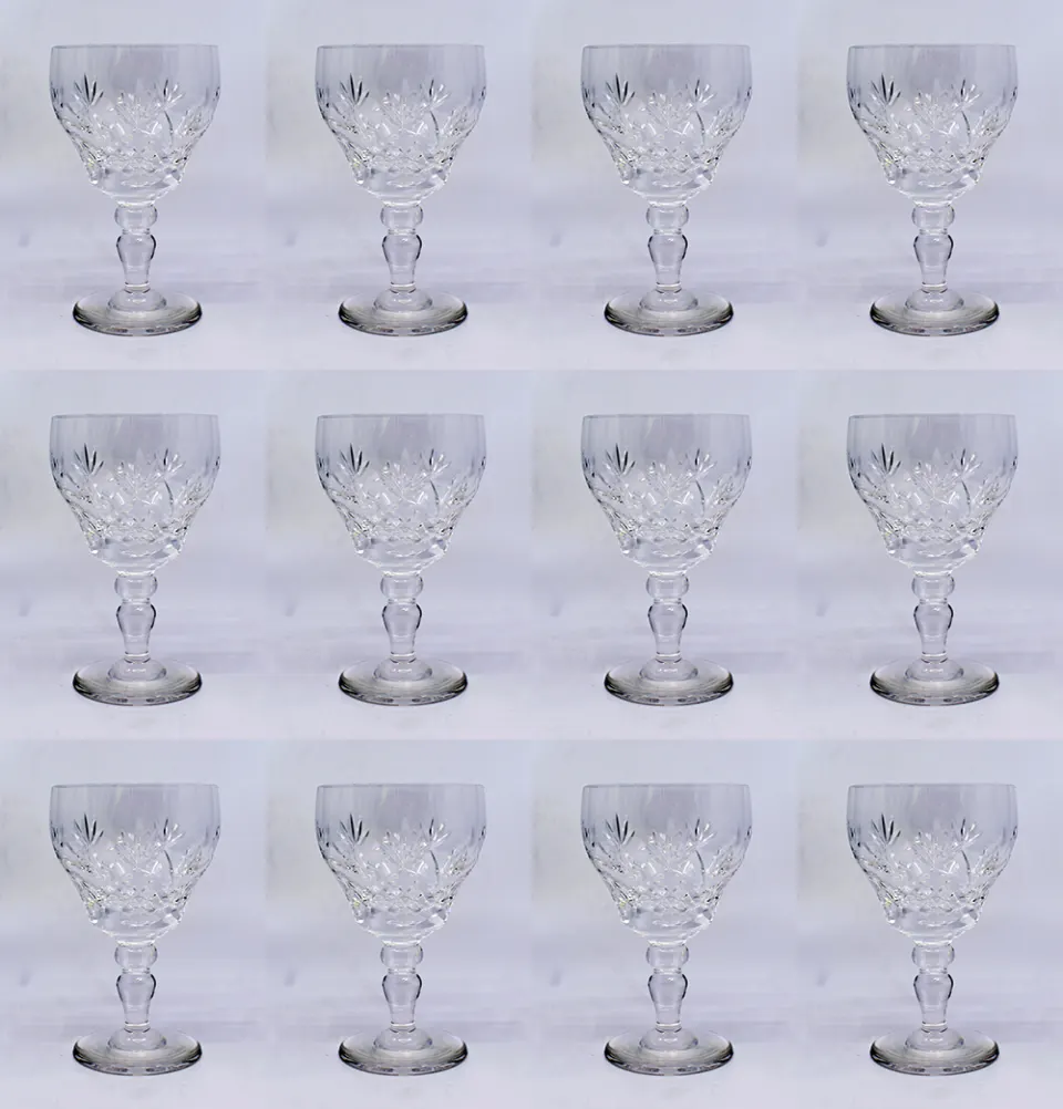 Set of 12 Royal Brierley "Elizabeth" Cut Dessert Wine Glasses