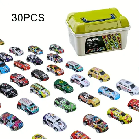 30 pc Alloy Car Model Set with Storage Box Diecast Cars