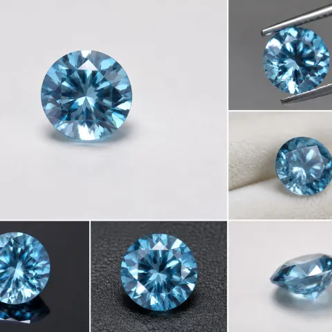 Natural Blue Topaz 3.58ct Round Cut 9mm
