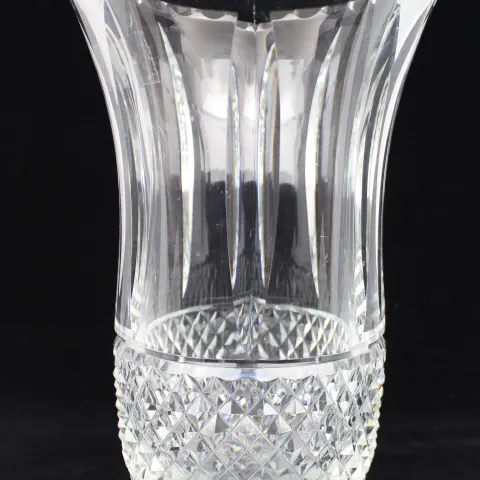 Large Cut Crystal Vase with Diamond and Fluted Detail