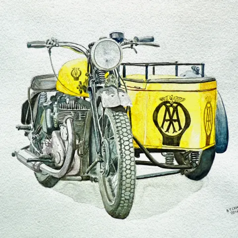 Vintage 1950's BSA Sidecar Breakdown Service Large Metal Wall Art