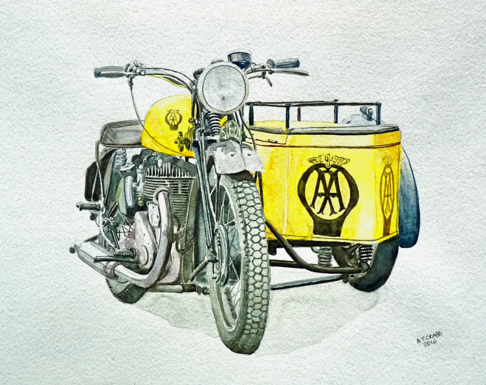 Vintage 1950's BSA Sidecar Breakdown Service Large Metal Wall Art