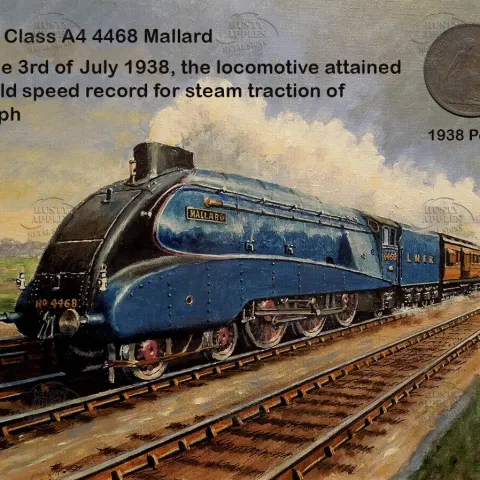 The Mallard Steam Engine 1938 World Speed Record Metal Coin Set 1.