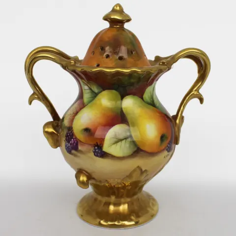 Coalport Hand Painted Fruit Pot Pourri by Norman Lear