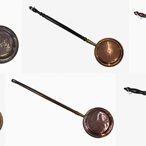 Collection of 6 Antique Copper Warming Pans