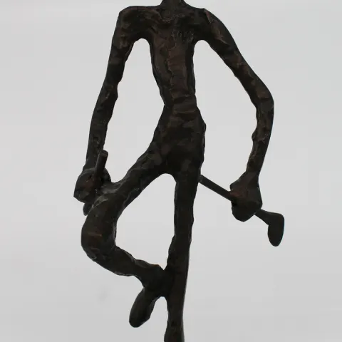 Vintage Bronze Golfing Figurine