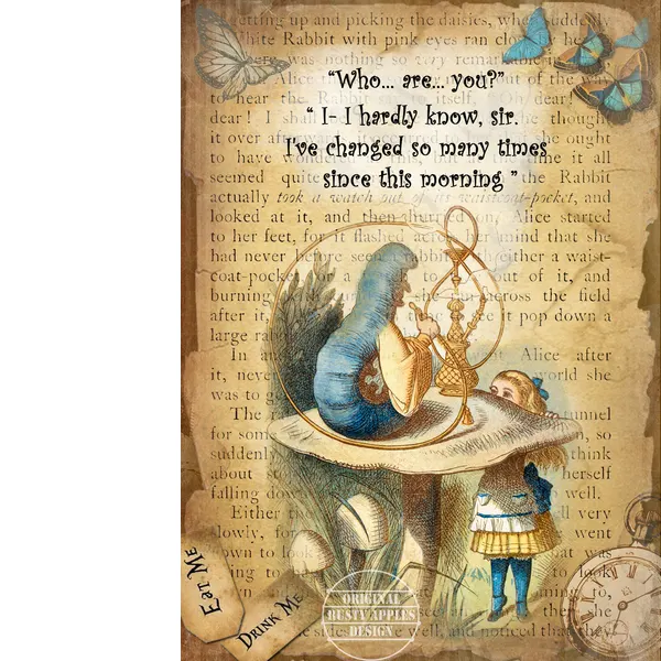 Alice In Wonderland Hookah The Caterpillar Extra large Designed Metal Wall Art