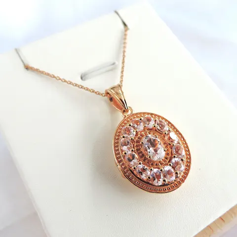 18k Gold On 925 Silver Gemstone Locket 'New'