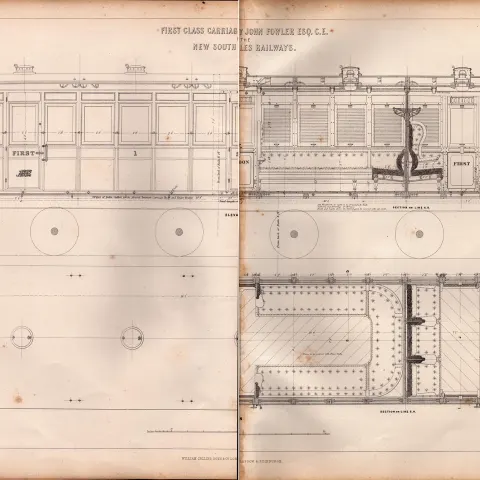 First Class Carriages New South Wales Australian  Railways  Antique Diagram-2.