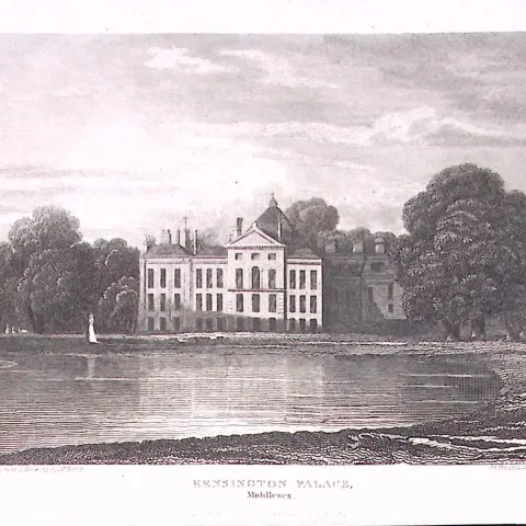 Kensington Palace London Antique 200 Years-Old Steel-Engraving-268