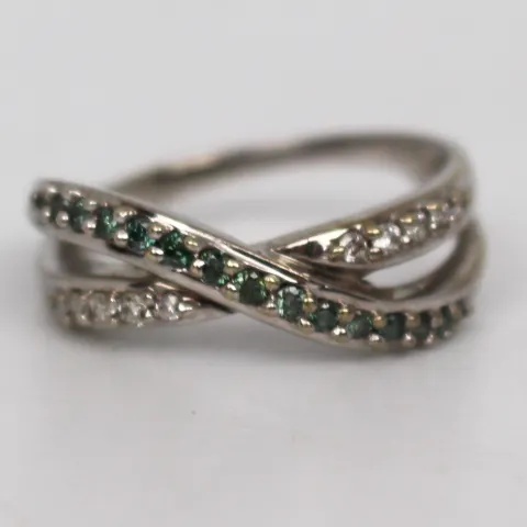 9ct Diamond and Demantoid Ring