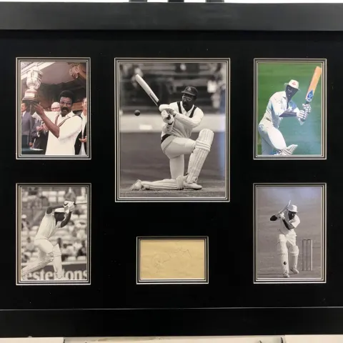 CLIVE LLOYD framed original signature presentation.