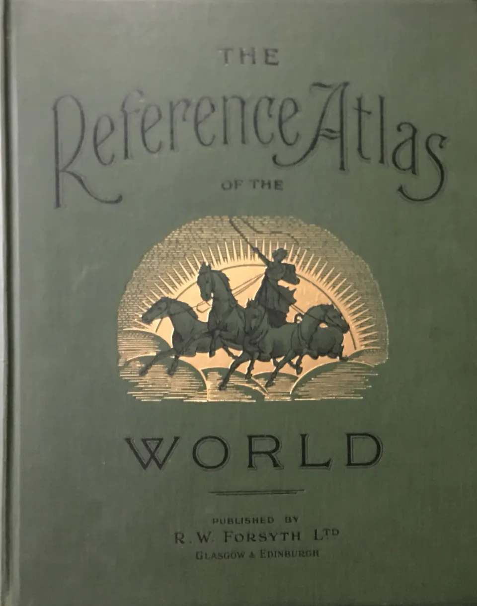 The Reference of The World 128 Coloured Maps Antique George V Atlas.