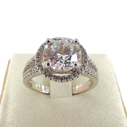 925 Silver 4.16 Carat Cubic Gemstone Ring 'New'