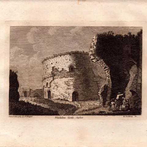 Winchelsea Castle Sussex F. Grose Antique 1785 Copper Engraving.