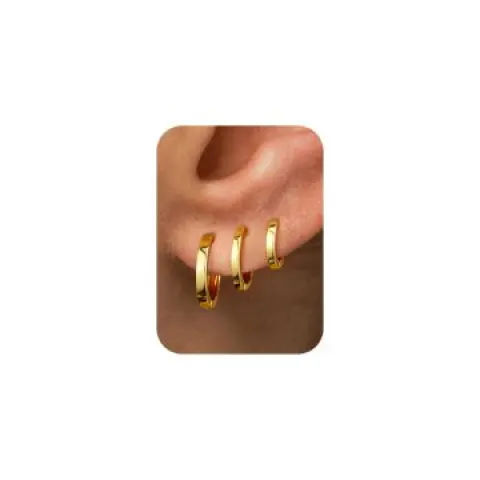 30 x 3 Pairs Gold Hoop Earrings L14a sku-3745