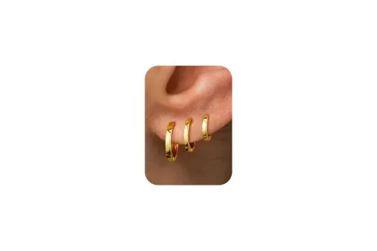 30 x 3 Pairs Gold Hoop Earrings L14a sku-3745
