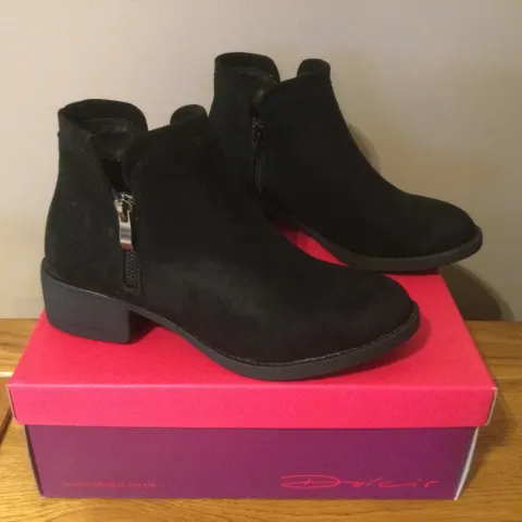 Dolcis “Roddy” Ankle Boots, Size 4, Black - New RRP £47.99
