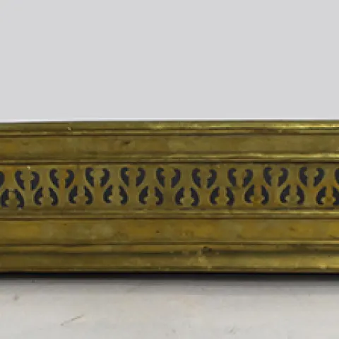 Small Antique Footed Brass Fender