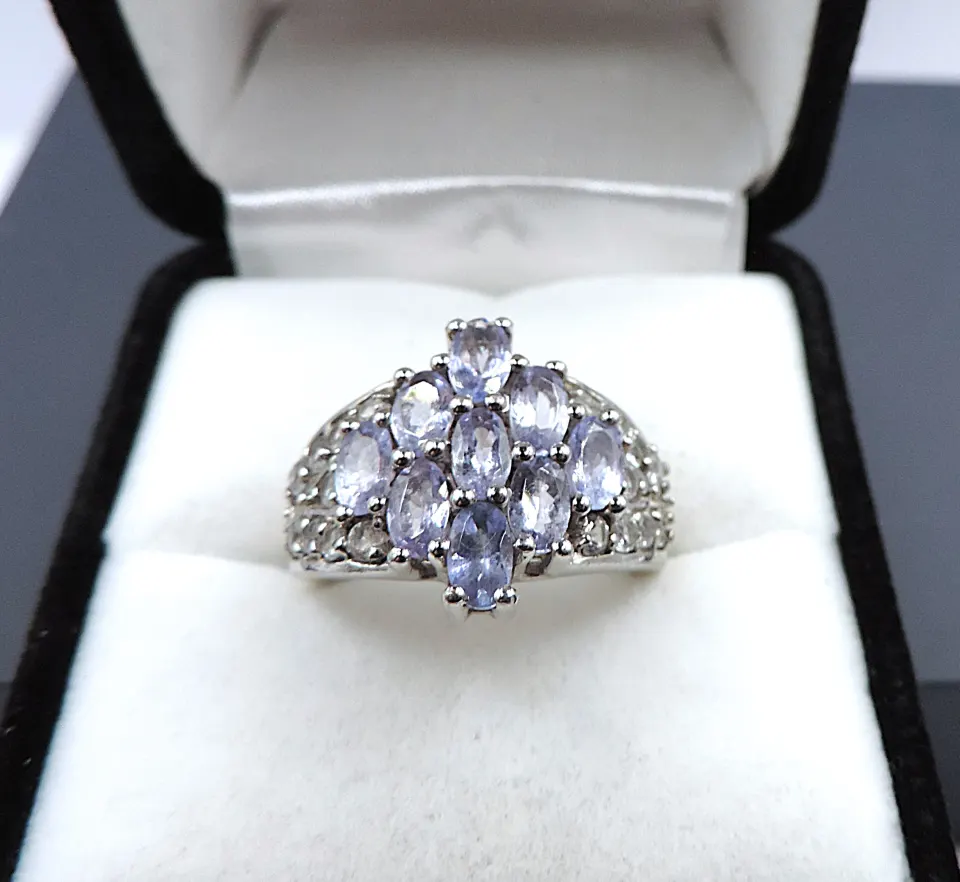 Sterling Silver Tanzanite Ring New With Gift Pouch
