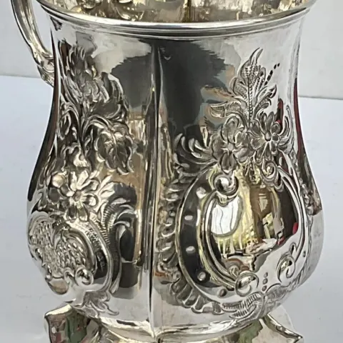 Superb Mid-Victorian Sterling Silver Christening Mug Cup, Hilliard & Thomason, Birmingham 1861