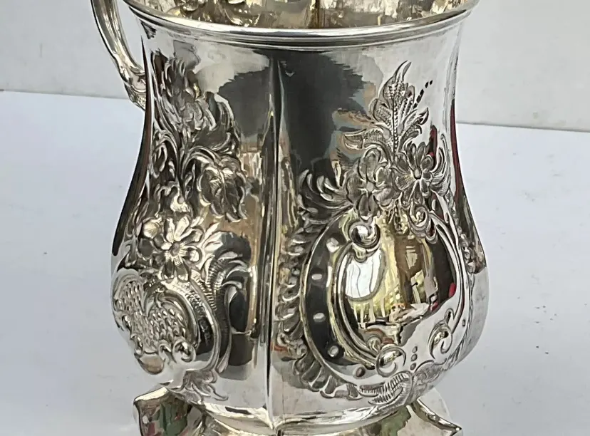 Superb Mid-Victorian Sterling Silver Christening Mug Cup, Hilliard & Thomason, Birmingham 1861
