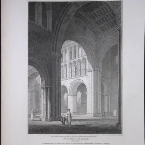 St John’s Church Chester 190 Years-Old Rare John Britton Antique Steel Engraving-73