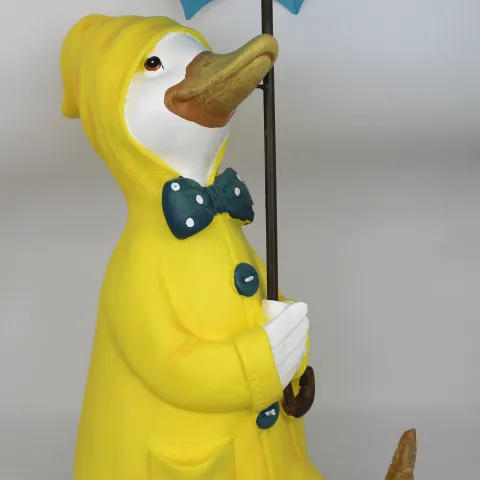 Decorative Duck with Umbrella Sculpture
