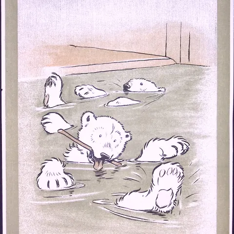 Cecil Aldin Antique Zoo Babies Scarce Illustration “Little Polar Bears”-8