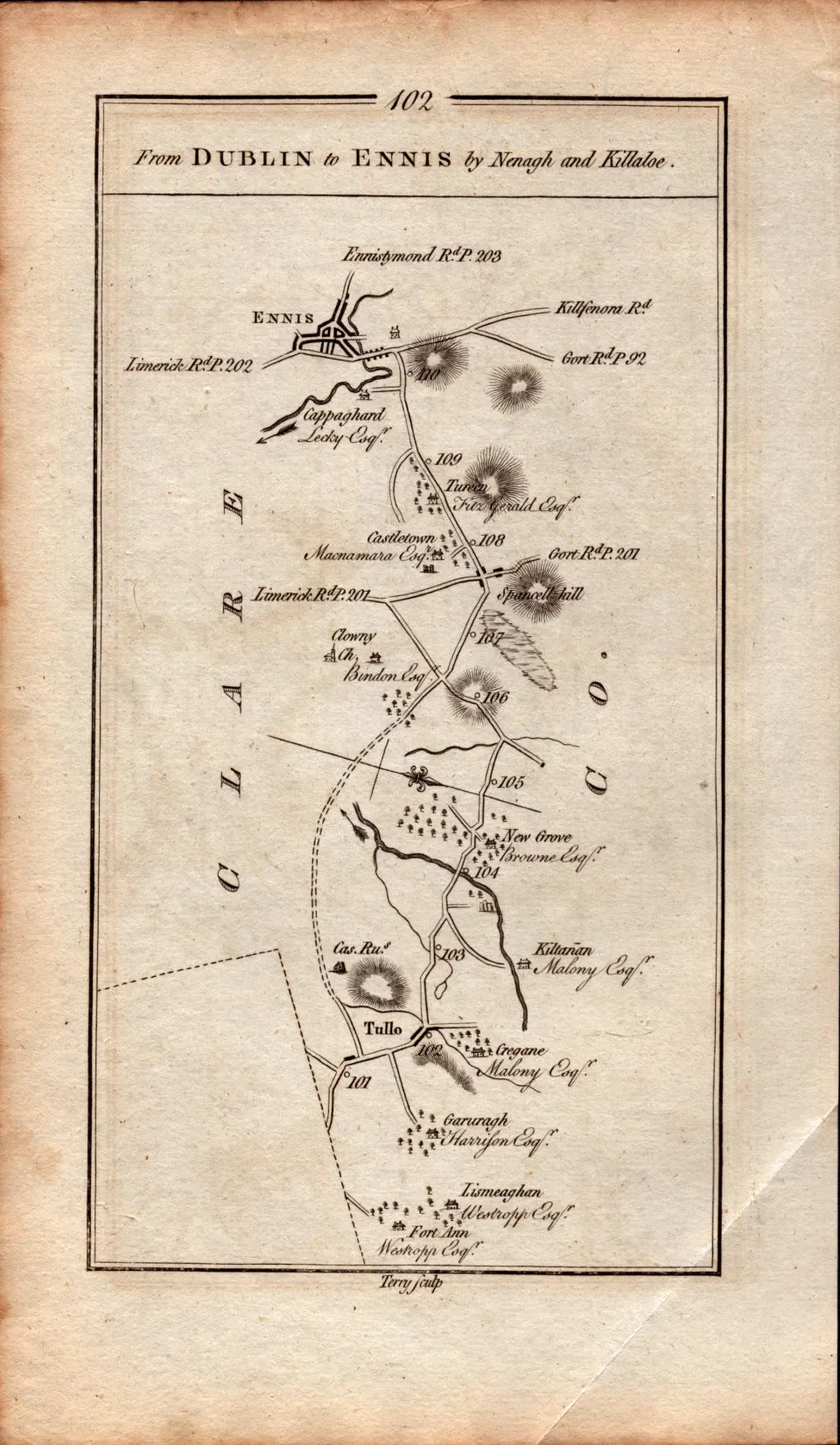 Ireland Rare Antique 1777 Map Limerick Doon Lough Ennis Co Clare.