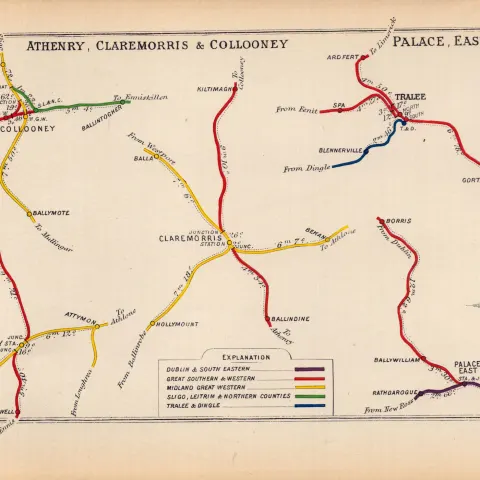 Athenry Claremorris Tralee Ireland Antique Railway Junctions Diagram-128.
