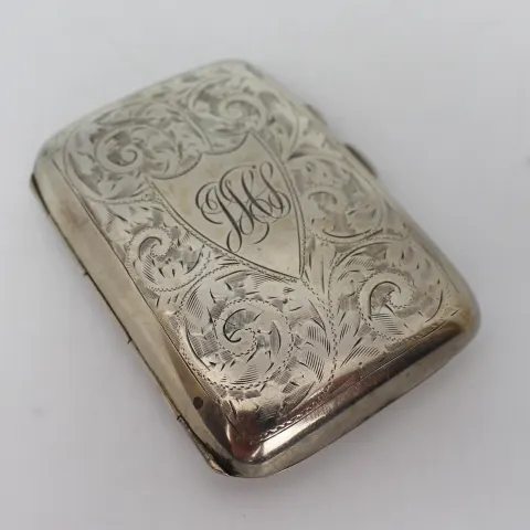 Solid Silver Cigarette Case by Samuel M Levi