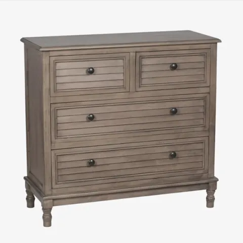 New in Box Ashwell Taupe Pine Wood 4 Drawer Unit RRP £349 - No VAT