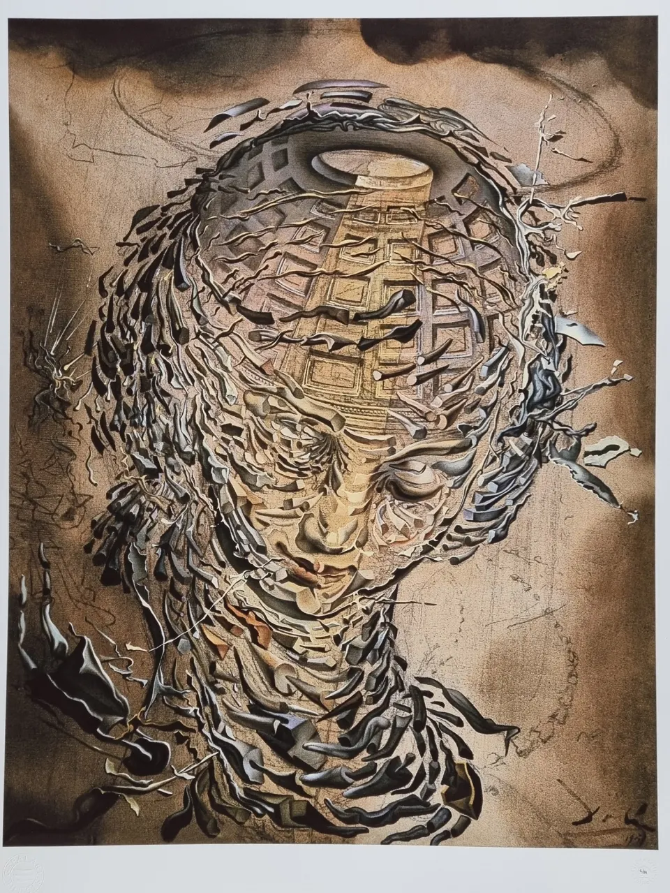 Salvador Dali Limited Edition Titled "Exploding Raphaelesque Head"