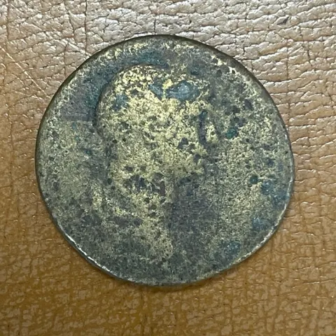 Ancient Roman bronze sestertius coin