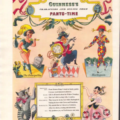 Original 73-Year-Old 1951 Guinness Print Panto-Time– GE 1648  #-20.