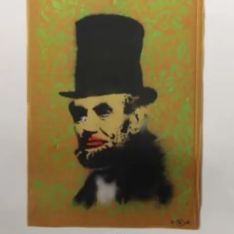 BANKSY (born 1974) Abe Lincoln - Offset Lithographic Poster produced by The Palace of Culture Sicily