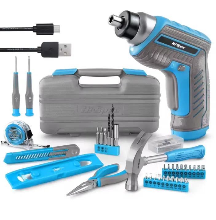 Household DIY Toolset with 3.6V USB Electric Screwdriver and Bit Set