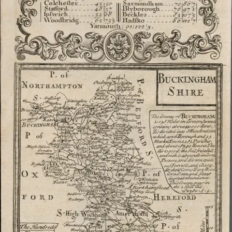 Britannia Depicta E Bowen c1730 Map The Road From London To Yarmouth.