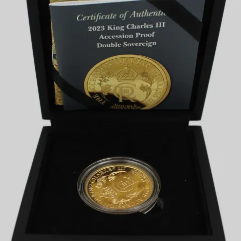 2023 King Charles III Accession Proof Double Sovereign 22ct Gold Coin