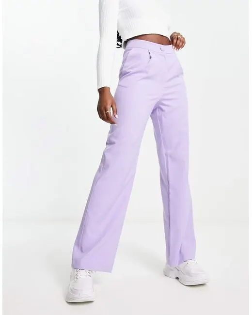 Brand New Miss Selfridge Slouchy Dad Trouser In Lilac Size UK 8 RRP £35.99
